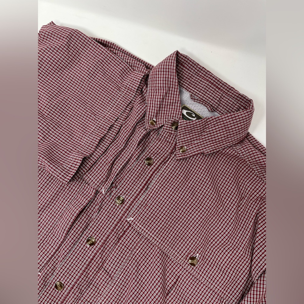 DRAKE White Red Checked Mens Shirt Sz. S GHL8.